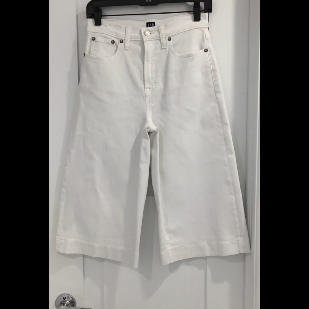 GAP Denim White Culotte Jeans